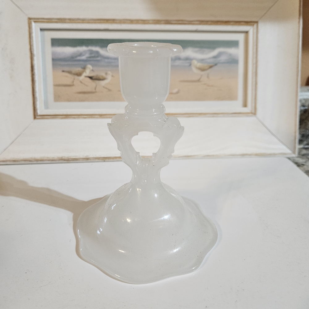 Elegant Opaque Glass Candle Holder